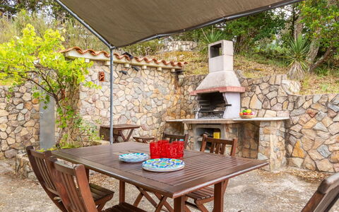 Antem: Furniture, Outdoor Furniture, Table, Chair, Outdoor Table, Shade, Kitchen & Dining Room Table, Backyard, Garden, Patio