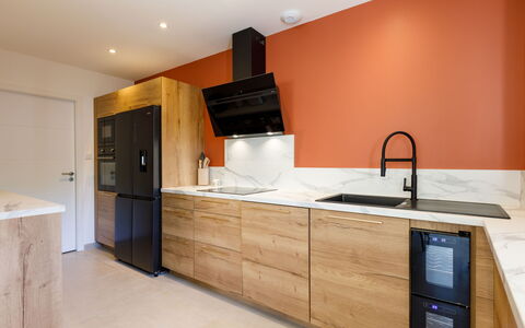 Ohana: Furniture, Flooring, Cabinetry, Countertop, Interior Design, Wood, Kitchen, Floor, Kitchen Appliance, Wood Flooring