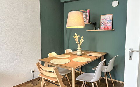Apartment Magdalena: Furniture, Interior Design, Flooring, Wood, Chair, Floor, Table, Kitchen & Dining Room Table, Room, Dining Room