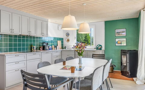 Naya - 500M from the Sea: Furniture, Interior Design, Flooring, Kitchen & Dining Room Table, Kitchen, Table, Ceiling, Chair, Dining Room, Floor