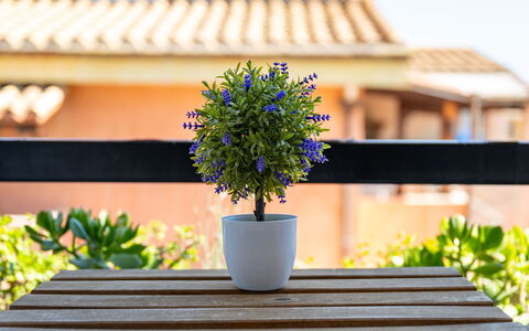 Appartamento Sala: Sea, Coast, Beach, Ocean, Shade, Balcony, Plank, Outdoor Furniture
