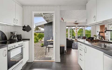 Eweline - 400M from the Sea: Kitchen, Wood, Countertop, Ceiling, Interior Design, Kitchen Appliance, Flooring, Furniture, Home Appliance, Home