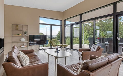 Stjerne - 300M to the Fjord: Furniture, Interior Design, Flooring, Floor, Ceiling, Wood, Room, Couch, Chair, Living Room