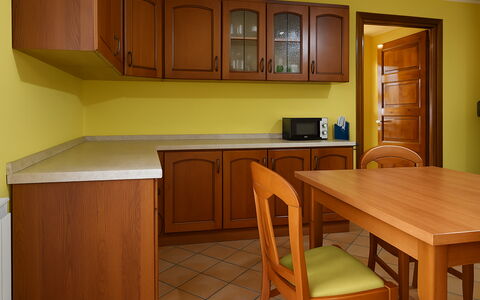Casa Carletto, Abruzzo: Furniture, Wood, Flooring, Interior Design, Cabinetry, Floor, Kitchen, Brown, Countertop, Cupboard