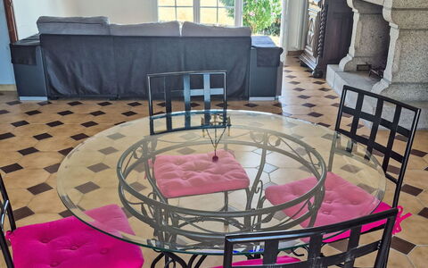 Villa Colette: Furniture, Outdoor Furniture, Chair, Table, Outdoor Table, Patio, Garden, Kitchen & Dining Room Table, Shade, Coffee Table