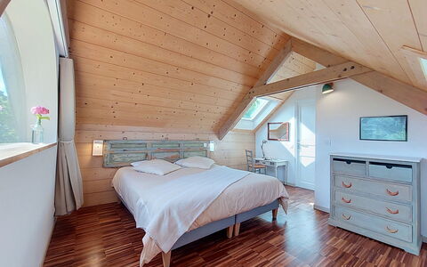 Le Préau: Furniture, Interior Design, Wood, Bedroom, Bed, Ceiling, Floor, Flooring, Room, Lighting