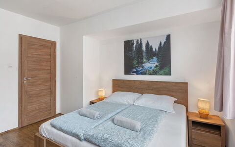 Horalka: Bed, Interior Design, Bedroom, Wood, Flooring, Floor, Furniture, Room, Wood Flooring, Bed Sheet