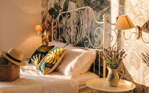 Santa Maria Navarrese 651: Furniture, Bedroom, Bed, Bedding, Interior Design, Bed Sheet, Linens, Textile, Bed Frame, Throw Pillow