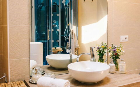 Santa Maria Navarrese 651: Bathroom, Interior Design, Plumbing Fixture, Bathroom Sink, Flooring, Tap, Sink, Floor, Plumbing, Furniture