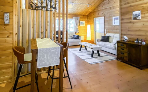 Jerisrannantie 7: Interior Design, Flooring, Wood, Floor, Ceiling, Furniture, Room, Home, Lighting, Wood Flooring