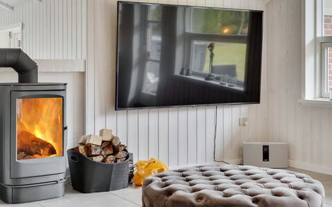 Rietrikki - 2.4Km from the Sea: Furniture, Flooring, Floor, Hearth, Interior Design, Home, Wood-Burning Stove, Room, Living Room
