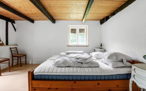 Annabeth - 900M from the Sea: Furniture, Bed, Interior Design, Bedroom, Flooring, Floor, Bedding, Wood, Bed Sheet, Ceiling