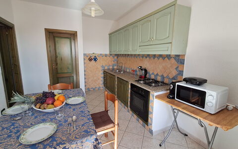 La Casetta Di Greise: Furniture, Flooring, Interior Design, Floor, Wood, Kitchen, Room, Countertop, Major Appliance, Kitchen Appliance