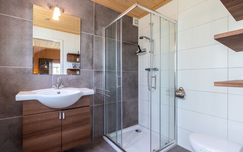 Boslodge: Flooring, Interior Design, Plumbing Fixture, Floor, Wood, Bathroom Sink, Sink, Bathroom, Ceiling, Tap