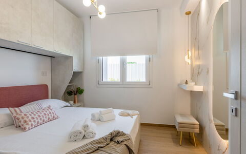 Perla Costa Conero: Interior Design, Wall, Furniture, Bedroom, Flooring, Wood, Floor, Bed, Room, Textile