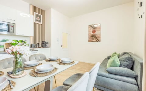 Prague Centre 109: Furniture, Interior Design, Flooring, Wood, Floor, Ceiling, Room, Apartment, Couch, Living Room