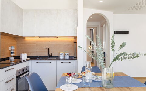 Brezza Costa Conero: Furniture, Kitchen, Kitchen Appliance, Countertop, Interior Design, Flooring, Wall, Wood, Major Appliance, Cabinetry