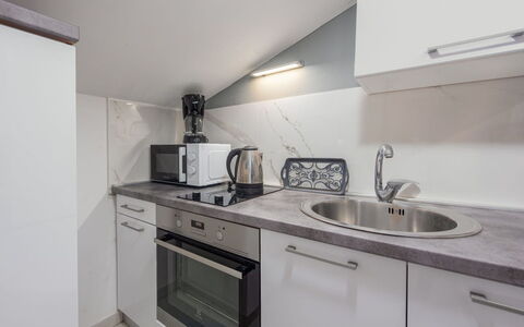 Sofija: Interior Design, Flooring, Countertop, Kitchen, Floor, Ceiling, Major Appliance, Plumbing Fixture, Tap, Home