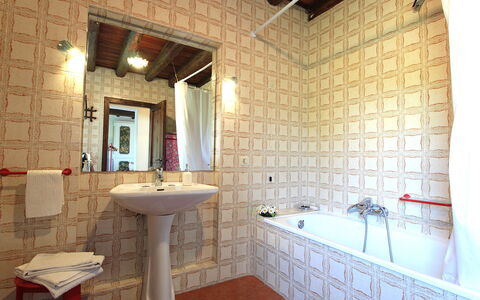 Casa Ballo delle Streghe, Garden, Montebelluna: Wall, Flooring, Interior Design, Floor, Bathroom, Plumbing Fixture, Ceiling, Bathroom Sink, Plumbing, Room