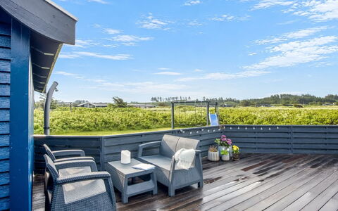 Iiris - 200M from the Sea: Blue, Land Lot, Deck, Wood Flooring, Outdoor Furniture, Hardwood, Porch, Plank, Shade, Chair
