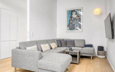 Merve - 250M from the Sea: Couch, Interior Design, Living Room, Furniture, Floor, Apartment, Throw Pillow