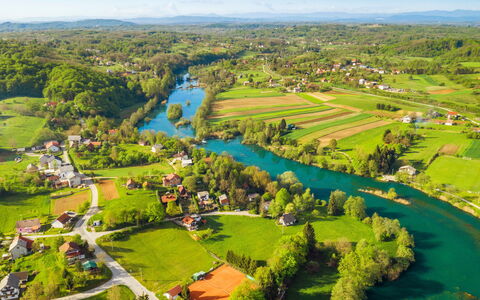 Jela: Body Of Water, Bird'S-Eye View, Natural Landscape, Landscape, Waterway, Bank, Watercourse, Aerial Photography, River, Channel