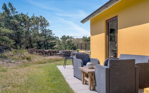 Ola - 900M from the Sea: Cottage, Chair, Shade, Landscaping, Yard, Backyard, Outdoor Furniture, Porch, Farmhouse, Garden Buildings