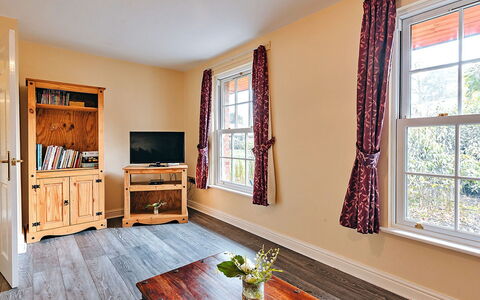Rose Country Cottage: Deck, Shade, Hardwood, Outdoor Furniture, Balcony, Plank, Eco Hotel, Swimming Pool, Wood Flooring, Resort