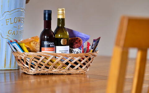 The Grove Annexe: Bottle, Basket, Wicker, Glass Bottle, Food, Wine, Wine Bottle, Serveware
