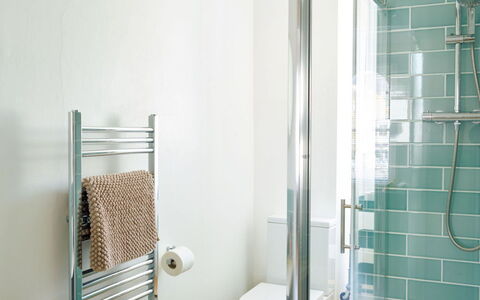 Centre View: Bathroom, Plumbing Fixture, Flooring, Interior Design, Floor, Toilet, Plumbing, Tap, Tile, Shower