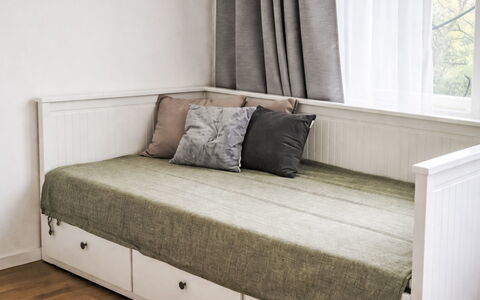 Prague Centre 104: Furniture, Interior Design, Floor, Room, Couch, Pillow, Cushion, Throw Pillow