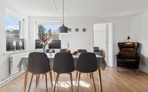 Keld - 350M from the Sea: Furniture, Interior Design, Flooring, Wood, Floor, Chair, Kitchen & Dining Room Table, Table, Ceiling, Dining Room