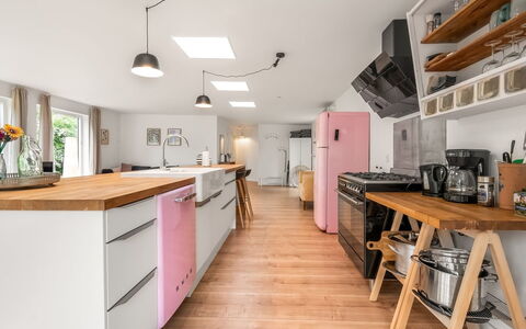 Albina - 650M from the Sea: Kitchen, Interior Design, Furniture, Countertop, Kitchen Appliance, Flooring, Major Appliance, Wood, Floor, Ceiling