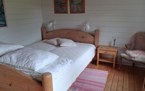 Annalia - 400M from the Sea: Furniture, Bed, Bedroom, Wood, Flooring, Floor, Interior Design, Bed Sheet, Bedding, Ceiling