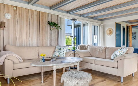 Nielsine - 250M from the Sea: Furniture, Interior Design, Flooring, Wood, Floor, Ceiling, Couch, Room, Living Room, Home