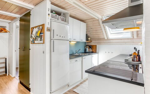 Frodde - 200M from the Sea: Kitchen, Flooring, Wood, Major Appliance, Interior Design, Floor, Ceiling, Countertop, Kitchen Appliance, Wood Flooring