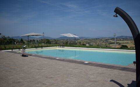 Casa In Collina: Swimming Pool, Shade, Outdoor Furniture, Resort, Resort Town, Sunlounger, Tile