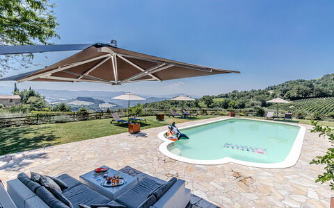 Villa Anna: Umbrella, Swimming Pool, Leisure, Outdoor Furniture, Shade, Resort, Eco Hotel, Estate, Garden, Landscaping