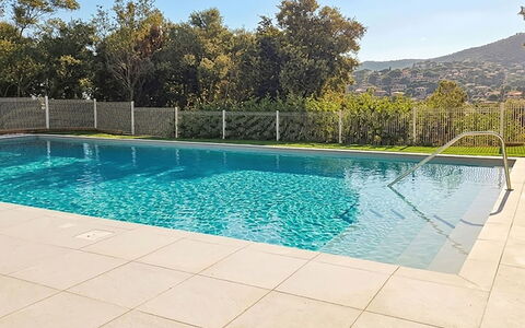Le Lavandou 450: Swimming Pool, Blue, Water, Composite Material, Shade, Resort, Tile, Water Feature, Landscaping, Garden