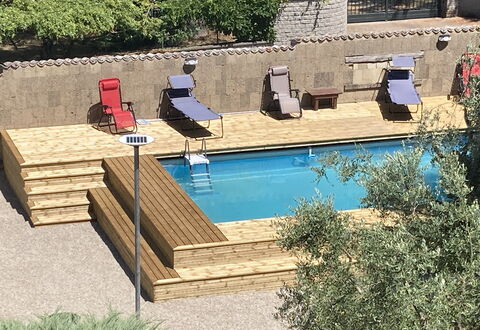 Villa Ginevra: Swimming Pool, Wood, Outdoor Furniture, Composite Material, Sunlounger, Leisure, Shade, Garden, Resort, Wood Stain