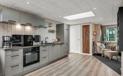 Urda - 50M from the Sea: Wood, Ceiling, Flooring, Kitchen, Interior Design, Furniture, Floor, Room, Apartment, Countertop