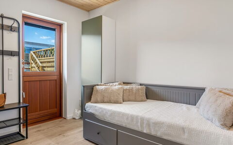 Kjera - 2.4Km from the Sea: Furniture, Interior Design, Flooring, Floor, Wood, Bed, Bedroom, Room, Ceiling, Lighting
