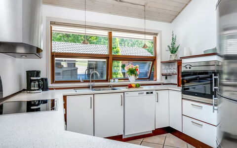 Lillebror - 12Km from the Sea: Kitchen, Countertop, Interior Design, Kitchen Appliance, Flooring, Wood, Ceiling, Cabinetry, Major Appliance, Floor