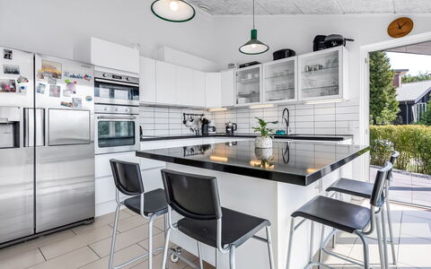 Jonce - 800M from the Sea: Kitchen, Kitchen Appliance, Furniture, Countertop, Interior Design, Flooring, Major Appliance, Cabinetry, Ceiling, Floor