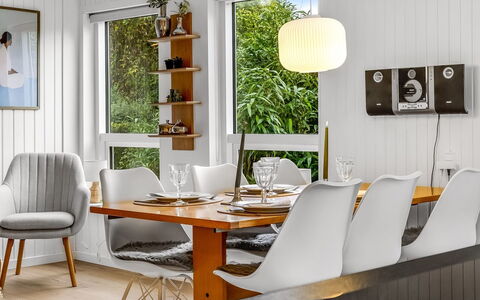 Nicklas - 250M from the Sea: Furniture, Interior Design, Table, Flooring, Wood, Light Fixture, Chair, Lighting, Dining Room, Floor