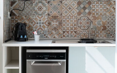 Aselli Home: Kitchen, Kitchen Appliance, Major Appliance, Countertop, Interior Design, Flooring, Cabinetry, Home Appliance, Kitchen Stove, Floor