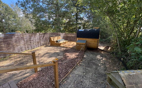 Hever Luxury Dome: Wood, Garden, Backyard, Fence, Landscaping, Yard, Home Fencing, Hardwood, Walkway, Lumber