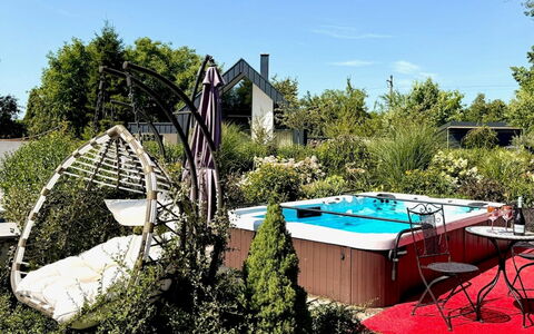 Luxury Palace with Swimming Spa&Jacuzzi: Garden, Swimming Pool, Outdoor Furniture, Shrub, Furniture, Umbrella, Chair, Backyard, Resort, Landscaping
