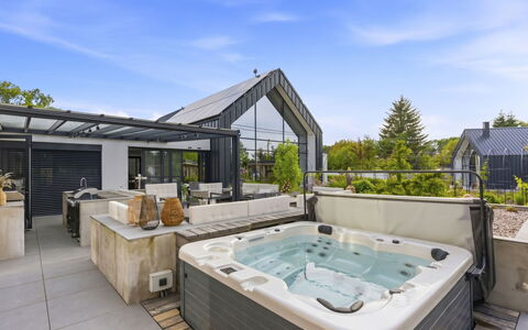 Luxury Palace with Swimming Spa&Jacuzzi: Swimming Pool, Resort, Composite Material, Shade, Eco Hotel, Outdoor Furniture, Patio, Courtyard, Design, Chair