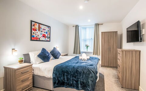Fishertown Apartment: Furniture, Interior Design, Flooring, Wall, Floor, Wood, Room, Ceiling, Apartment, Lighting
